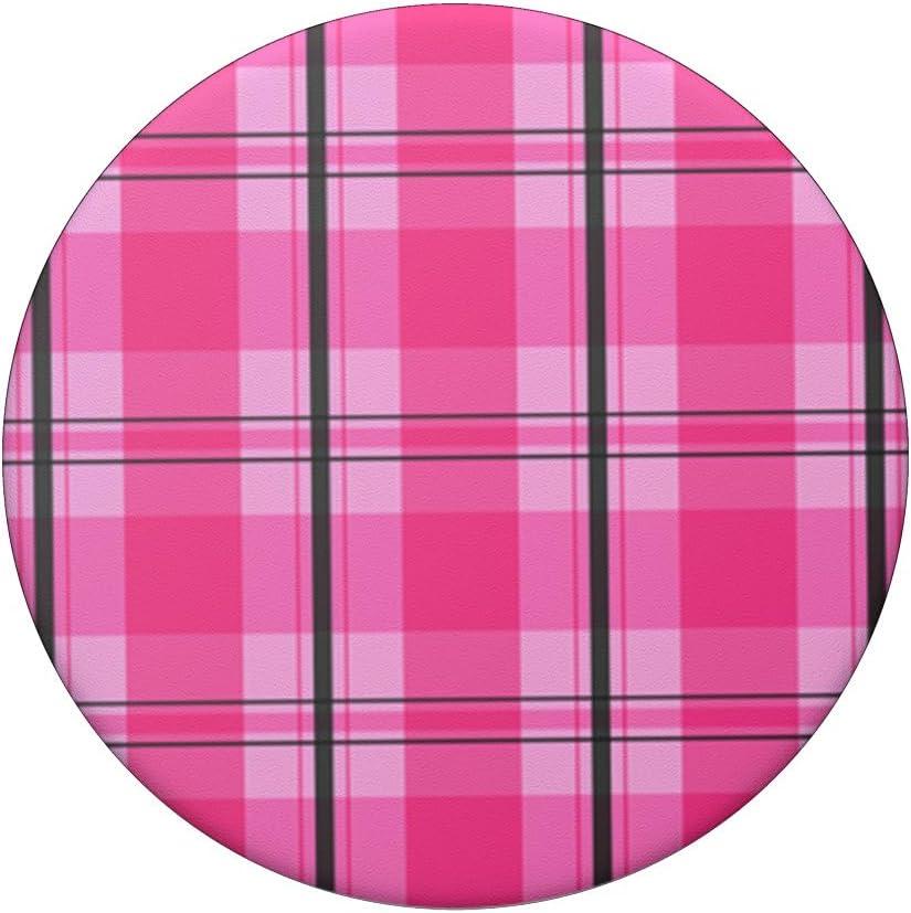 imagePopSockets Phone Grip Pink Plaid PopSockets PopGrip for MagSafeAdhesive PopGrip