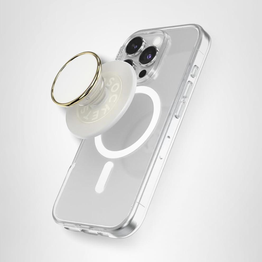 imagePopSockets Phone Grip Compatible with MagSafe Adapter Ring for MagSafe Included Phone Holder Wireless Charging Compatible HorchataCoco Creme