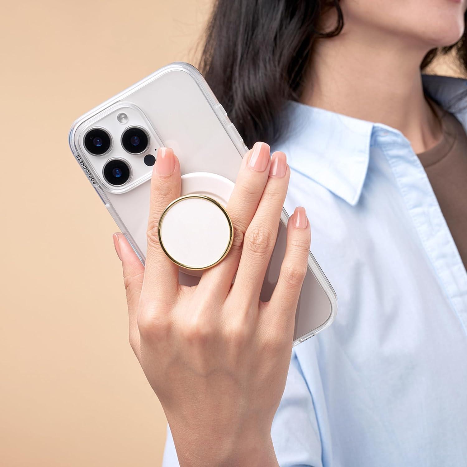 imagePopSockets Phone Grip Compatible with MagSafe Adapter Ring for MagSafe Included Phone Holder Wireless Charging Compatible HorchataCoco Creme