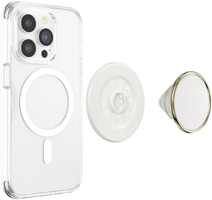 imagePopSockets Phone Grip Compatible with MagSafe Adapter Ring for MagSafe Included Phone Holder Wireless Charging Compatible HorchataCoco Creme