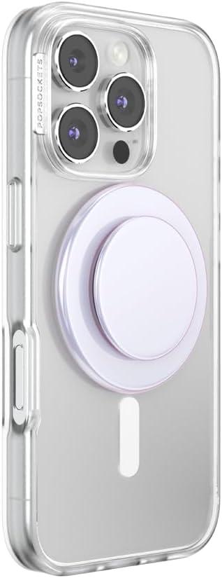 imagePopSockets Phone Grip Compatible with MagSafe Adapter Ring for MagSafe Included Phone Holder Wireless Charging Compatible HorchataIridescent White