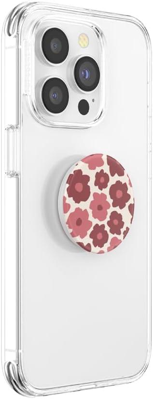 imagePopSockets Phone Grip for MagSafe with Kickstand Magnetic Stand Swappable Top Secure Hold for iPhone MagSafe Cases Phone amp Tablet Grip Lily of The ValleyMauve Floral