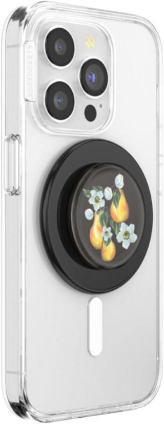 imagePopSockets Phone Grip for MagSafe with Kickstand Magnetic Stand Swappable Top Secure Hold for iPhone MagSafe Cases Phone amp Tablet Grip Lily of The ValleyPear Blossom