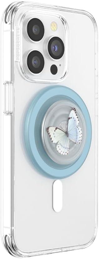 imagePopSockets Phone Grip for MagSafe with Kickstand Magnetic Stand Swappable Top Secure Hold for iPhone MagSafe Cases Phone amp Tablet Grip Whisper Moth