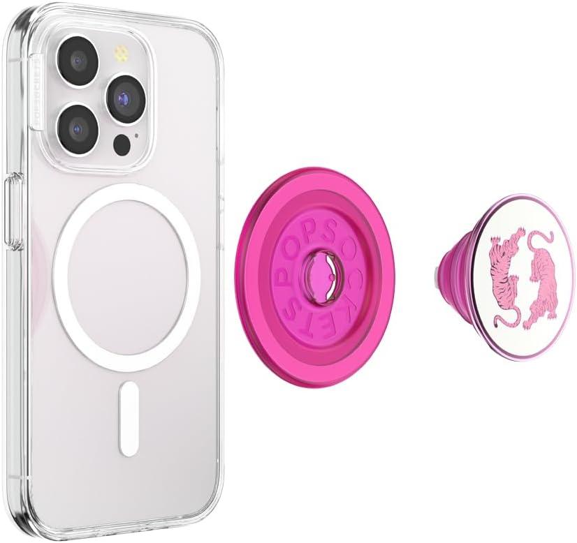 imagePopSockets Phone Grip for MagSafe with Kickstand Magnetic Stand Swappable Top Secure Hold for iPhone MagSafe Cases Phone amp Tablet Grip Cute PopSockets Molded Flower KaleidoscopeLe Tigre Boca