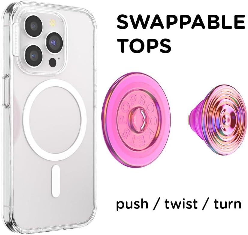 imagePopSockets Phone Grip for MagSafe with Kickstand Magnetic Stand Swappable Top Secure Hold for iPhone MagSafe Cases Phone amp Tablet Grip Cute PopSockets Molded Flower KaleidoscopeAviation
