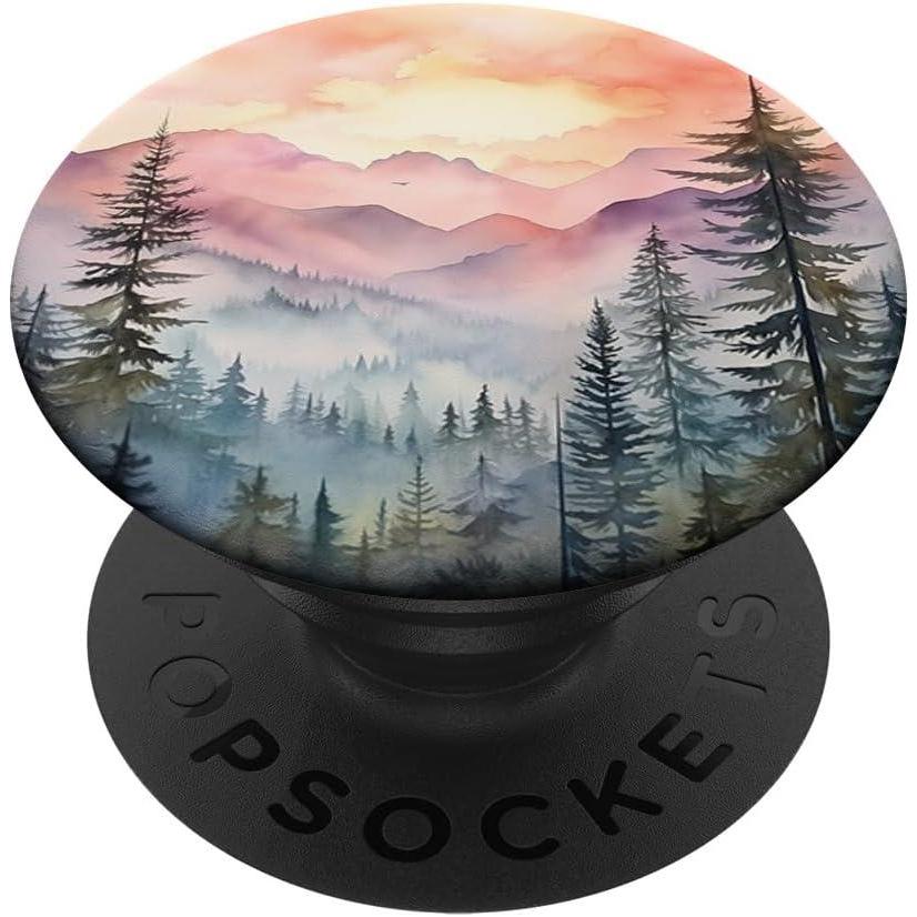 imageMountains Wilderness Forest Hiking Pine Tree Nature PopSockets PopGrip for MagSafeAdhesive PopGrip
