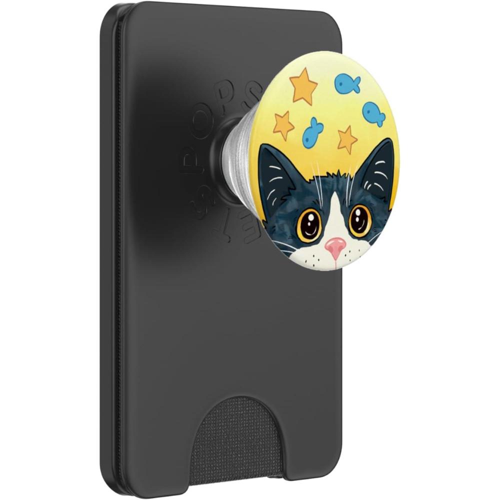 imagePopSockets Phone Grip Cat PopSocket Boss The Cat PopSockets PopGrip for MagSafeMagnetic PopWallet