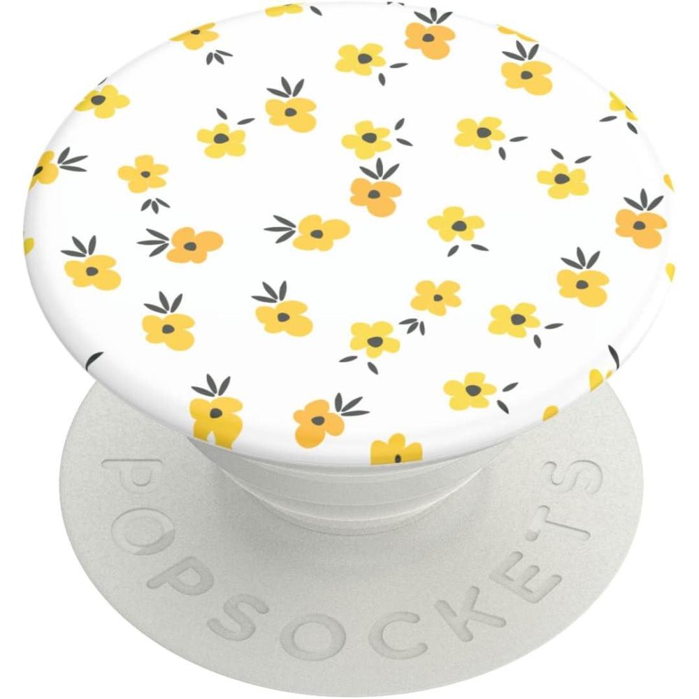 imagePopSockets Phone Grip for MagSafe with Kickstand Magnetic Stand Swappable Top Secure Hold for iPhone MagSafe Cases Phone amp Tablet Grip  Lily of The ValleyBlackEyed Suzie