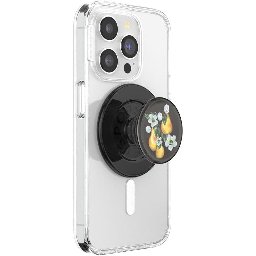 imagePopSockets Phone Grip for MagSafe with Kickstand Magnetic Stand Swappable Top Secure Hold for iPhone MagSafe Cases Phone amp Tablet Grip  Lily of The ValleyPear Blossom