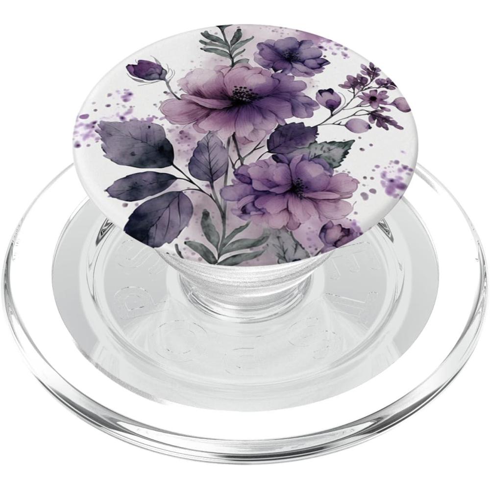 imagePurple Lavender Blossom Leaves Flower Floral Girly PopSockets Adhesive PopGripMagnetic PopGrip