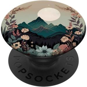Boho Chic Floral Wreath Forest Nature Mountain Cute Pastel PopSockets PopGrip for MagSafe(Adhesive PopGrip)