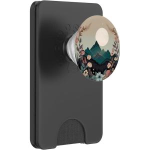Boho Chic Floral Wreath Forest Nature Mountain Cute Pastel PopSockets PopGrip for MagSafe(Magnetic PopWallet)
