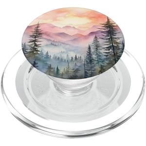 Mountains Wilderness Forest Hiking Pine Tree Nature PopSockets PopGrip for MagSafe(Magnetic PopGrip)
