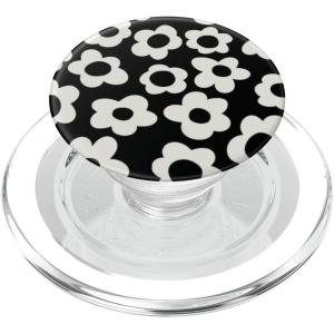 PopSockets Floral Phone Grip & Stand – Black Mod Flower PopSockets PopGrip for MagSafe(Magnetic PopGrip)