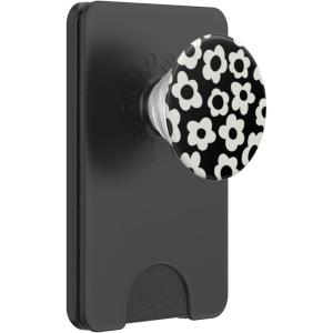 PopSockets Floral Phone Grip & Stand – Black Mod Flower PopSockets PopGrip for MagSafe(Magnetic PopWallet)
