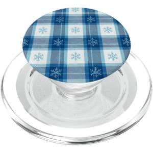 PopSockets Holiday Phone Grip & Stand, Holiday – Snow Plaid PopSockets PopGrip for MagSafe(Magnetic PopGrip)