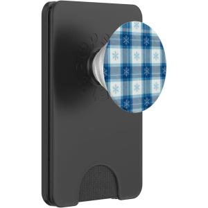PopSockets Holiday Phone Grip & Stand, Holiday – Snow Plaid PopSockets PopGrip for MagSafe(Magnetic PopWallet)
