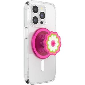 PopSockets Phone Grip for MagSafe with Kickstand, Magnetic Stand, Swappable Top, Secure Hold for iPhone MagSafe Cases, Phone & Tablet Grip, Cute PopSockets – Molded Flower Kaleidoscope(Kaleidoscope Pink)
