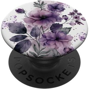 Purple Lavender Blossom Leaves Flower Floral Girly PopSockets Adhesive PopGrip(Adhesive PopGrip)