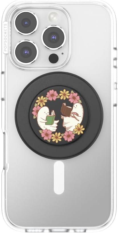 imagePopSockets Phone Grip for MagSafe with Kickstand Magnetic Stand Swappable Top Secure Hold for iPhone MagSafe Cases Phone amp Tablet Grip Enamel Luna MothBookish Besties