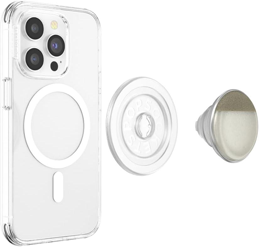 imagePopSockets Phone Grip for MagSafe with Kickstand Magnetic Stand Swappable Top Secure Hold for iPhone MagSafe Cases Phone amp Tablet Grip Stoneware Coconut CreamStoneware
