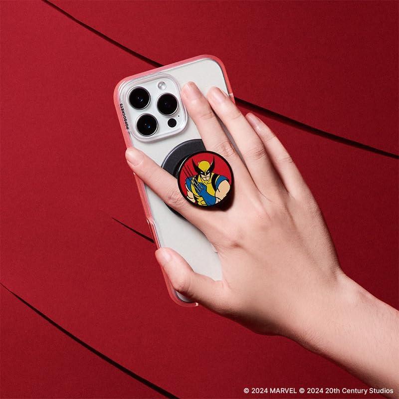 imagePopSockets Phone Grip for MagSafe with Kickstand Magnetic Stand Swappable Top Secure Hold for iPhone MagSafe Cases Phone amp Tablet Grip Marvel Enamel Captain AmericaEnamel Wolverine