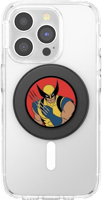imagePopSockets Phone Grip for MagSafe with Kickstand Magnetic Stand Swappable Top Secure Hold for iPhone MagSafe Cases Phone amp Tablet Grip Marvel Enamel Captain AmericaEnamel Wolverine