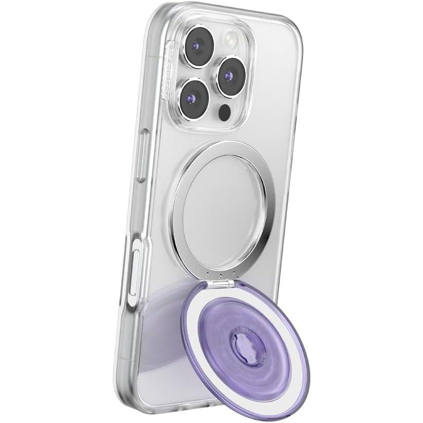 imagePopSockets KickOut Grip for MagSafe Phone Grip with Builtin Phone Stand Adjustable Kickstand for Portrait or Landscape Strong Magnetic Hold Wireless Charging Compatible  Trnsl Dusty Purple