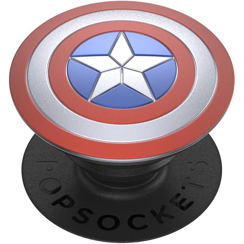 imagePopSockets Phone Grip for MagSafe with Kickstand Magnetic Stand Swappable Top Secure Hold for iPhone MagSafe Cases Phone amp Tablet Grip Marvel  Enamel Captain AmericaEnamel Sheild