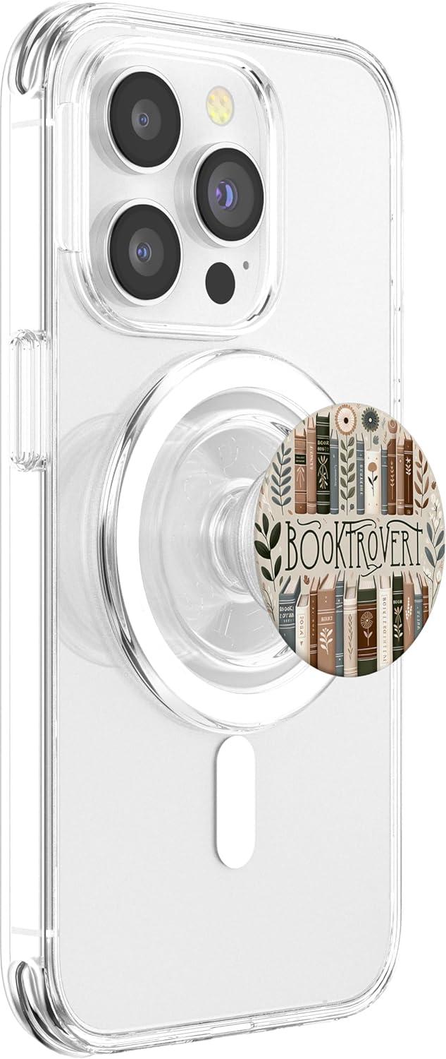 imageBook Lover Reading Flower Floral Cute Reader Booktrovert PopSockets PopGrip for MagSafeMagnetic PopGrip