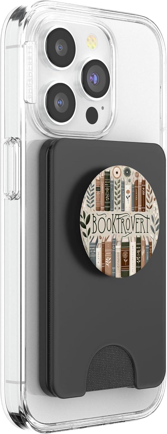 imageBook Lover Reading Flower Floral Cute Reader Booktrovert PopSockets PopGrip for MagSafeMagnetic PopWallet
