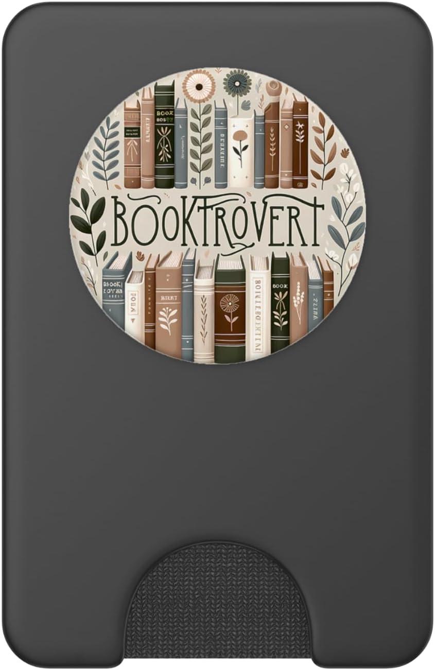 imageBook Lover Reading Flower Floral Cute Reader Booktrovert PopSockets PopGrip for MagSafeMagnetic PopWallet
