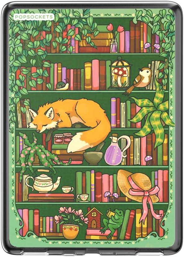 imagePopSockets Kindle Paperwhite 2021 Case 11th Gen 68 amp Signature Edition Slim Protective Cover with Builtin MagSafeCompatible Ring for MagSafe PopGrip EReader Accessory Enchanted Shelves