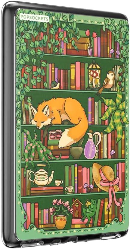 imagePopSockets Kindle Paperwhite 2021 Case 11th Gen 68 amp Signature Edition Slim Protective Cover with Builtin MagSafeCompatible Ring for MagSafe PopGrip EReader Accessory Enchanted Shelves