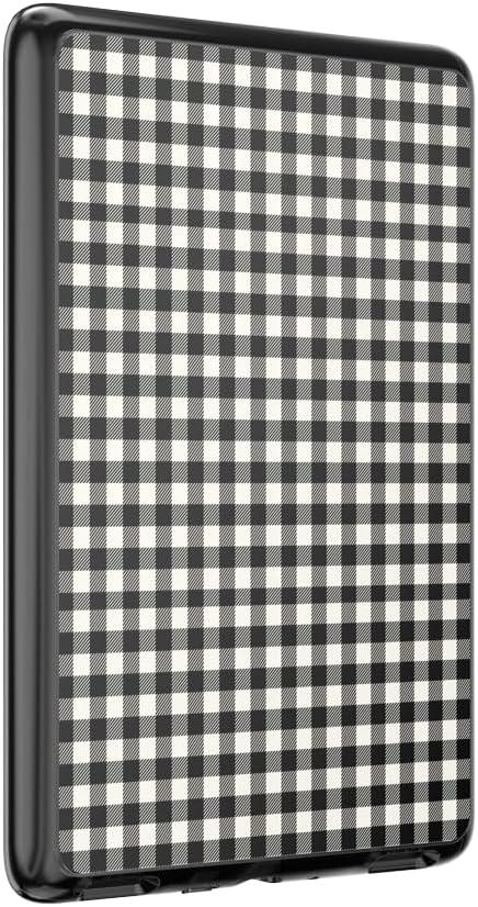 imagePopSockets Kindle Paperwhite 2021 Case 11th Gen 68 amp Signature Edition Slim Protective Cover with Builtin MagSafeCompatible Ring for MagSafe PopGrip EReader Accessory Black White Gingham