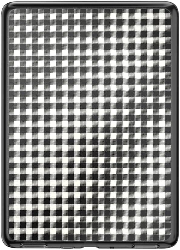 imagePopSockets Kindle Paperwhite 2021 Case 11th Gen 68 amp Signature Edition Slim Protective Cover with Builtin MagSafeCompatible Ring for MagSafe PopGrip EReader Accessory Black White Gingham