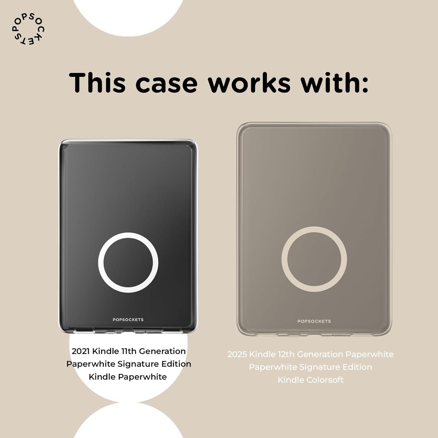 imagePopSockets Kindle Paperwhite 2021 Case 11th Gen 68 amp Signature Edition Slim Protective Cover with Builtin MagSafeCompatible Ring for MagSafe PopGrip EReader Accessory Enchanted Shelves