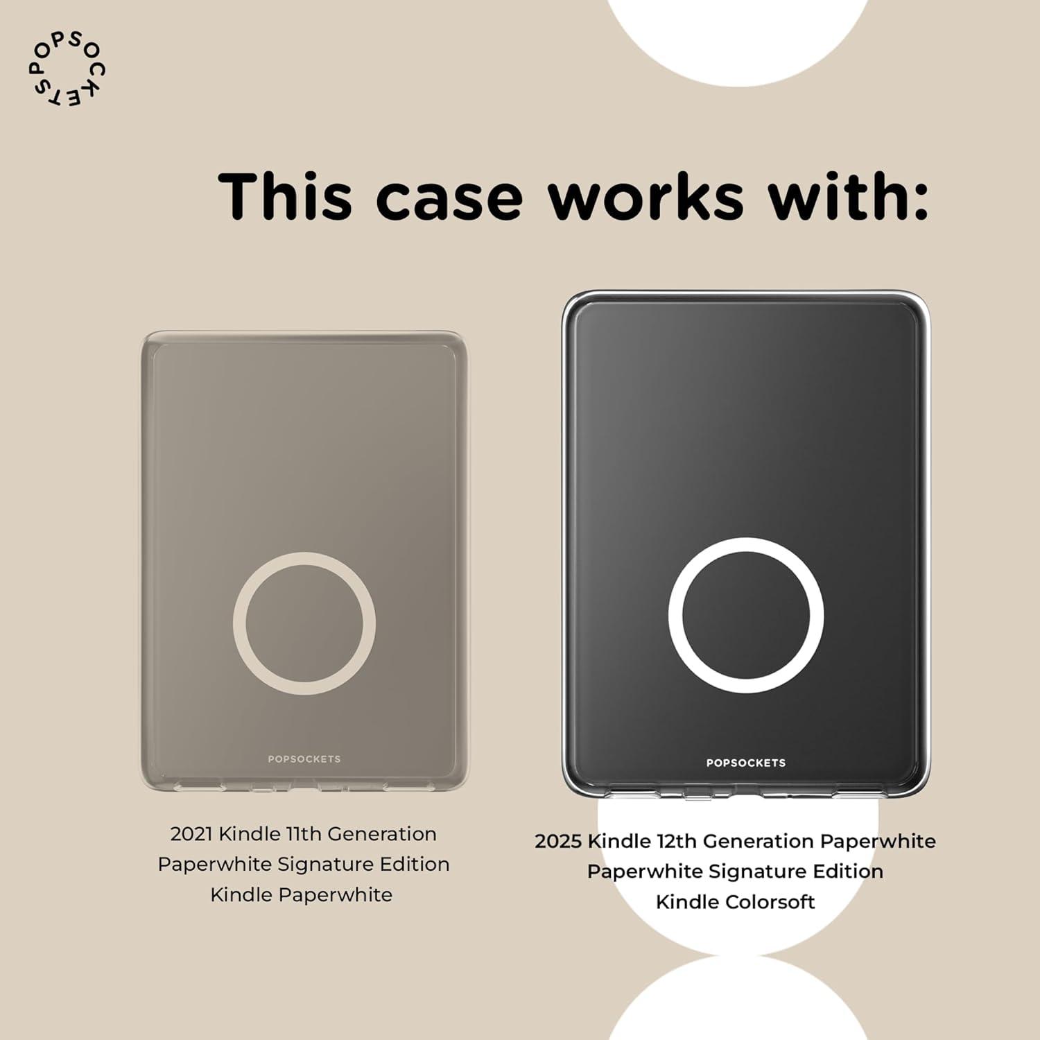 imagePopSockets Kindle Paperwhite Case 12th Gen 7 202425 Signature Edition amp Colorsoft Slim Protective Cover with Builtin MagSafe Ring for MagSafe PopGrip EReader Accessory The 13