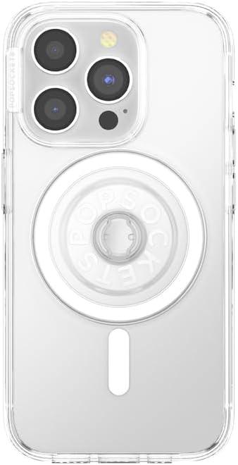 imagePopSockets MagSafe Grip Base Works with Swappable PopSockets Tops Top Sold Separately Magnetic Base for iPhone MagSafe Cases amp Phones PinkClear