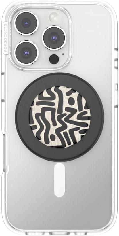 imagePopSockets Phone Grip for MagSafe with Kickstand Magnetic Stand Swappable Top Secure Hold for iPhone MagSafe Cases Phone amp Tablet Grip Curvers StatePop n Lock