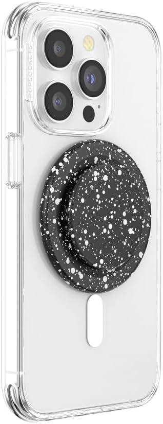 imagePopSockets Phone Grip for MagSafe with Kickstand Magnetic Stand Swappable Top Secure Hold for iPhone MagSafe Cases Phone amp Tablet Grip Curvers StateBlack Speckle