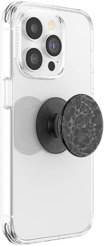 imagePopSockets Phone Grip for MagSafe with Kickstand Magnetic Stand Swappable Top Secure Hold for iPhone MagSafe Cases Phone amp Tablet Grip Curvers StateBlack Lace