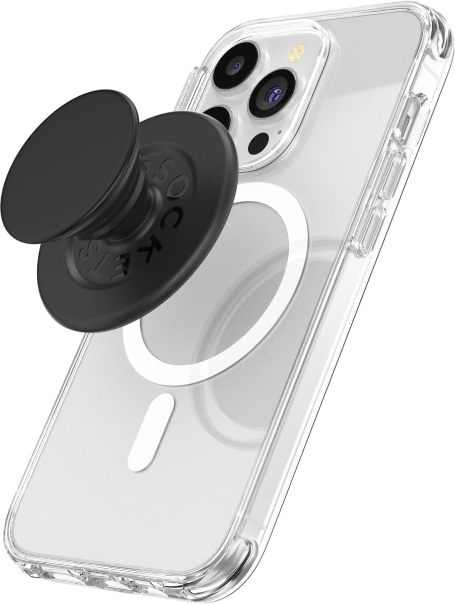 imagePopSockets Phone Grip for MagSafe with Kickstand Magnetic Stand Swappable Top Secure Hold for iPhone MagSafe Cases Phone amp Tablet Grip Curvers StateBlack
