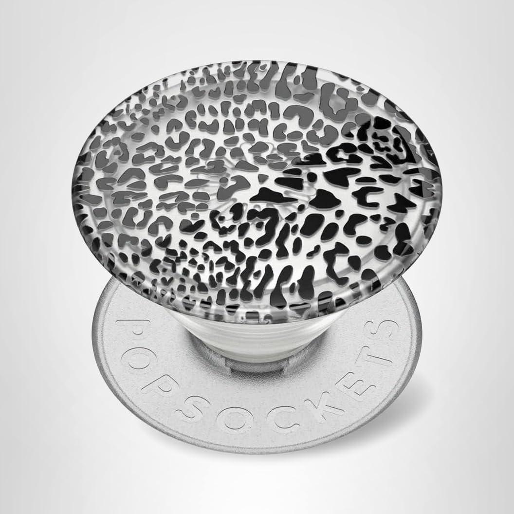 imagePopSockets Phone Grip for MagSafe with Kickstand Magnetic Stand Swappable Top Secure Hold for iPhone MagSafe Cases Phone amp Tablet Grip Curvers StateBlack Leopard