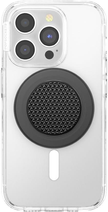 imagePopSockets Phone Grip for MagSafe with Kickstand Magnetic Stand Swappable Top Secure Hold for iPhone MagSafe Cases Phone amp Tablet Grip Curvers StateBlack Knurl