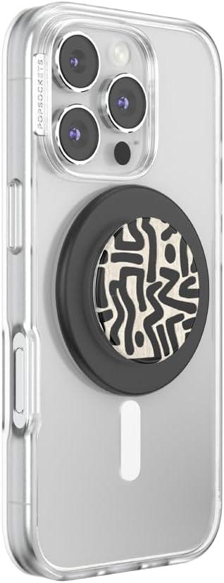 imagePopSockets Phone Grip for MagSafe with Kickstand Magnetic Stand Swappable Top Secure Hold for iPhone MagSafe Cases Phone amp Tablet Grip Curvers StatePop n Lock