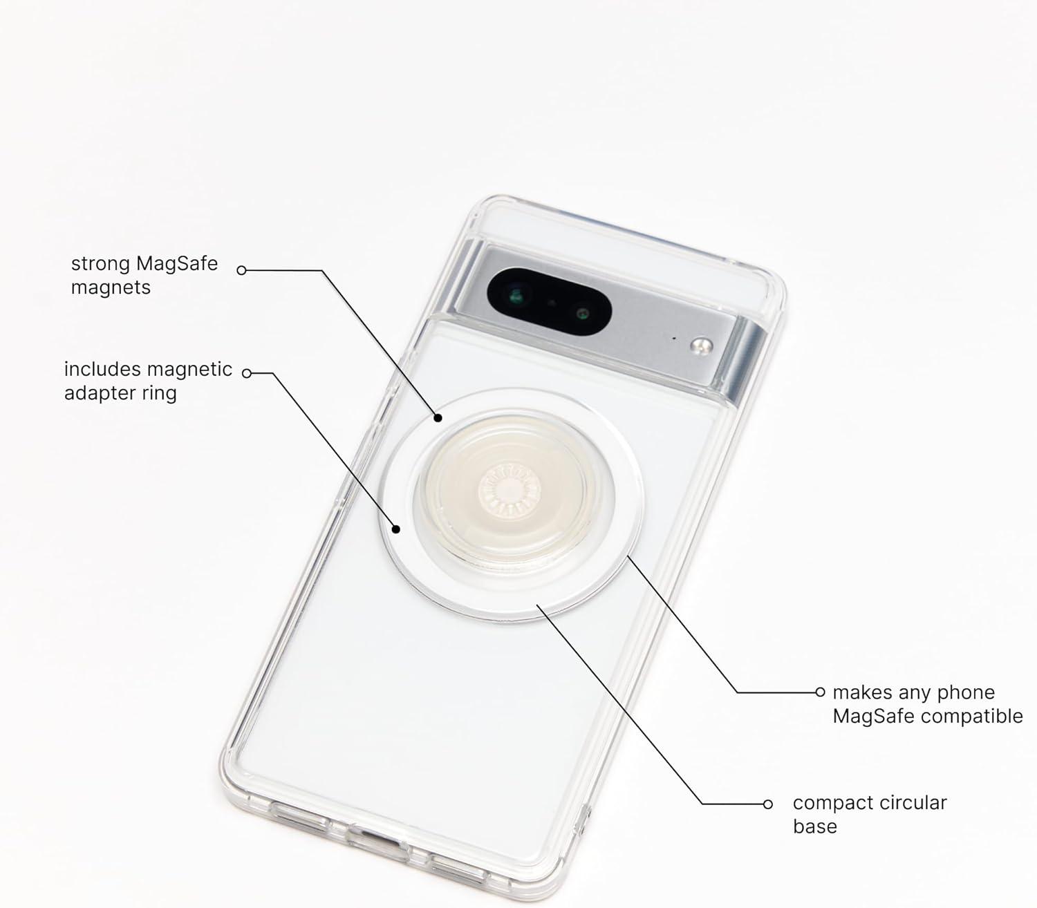 imagePopSockets Phone Grip for MagSafe with Kickstand Magnetic Stand Swappable Top Secure Hold for iPhone MagSafe Cases Phone amp Tablet Grip Enamel Heart of GoldPink Bow