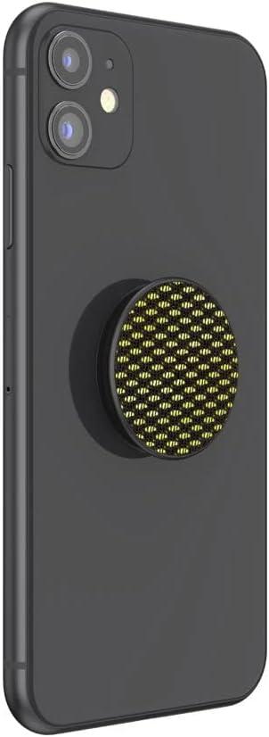 imagePopSockets Phone Grip for MagSafe with Kickstand Magnetic Stand Swappable Top Secure Hold for iPhone MagSafe Cases Phone amp Tablet Grip Enamel Heart of GoldMesh Neon Green