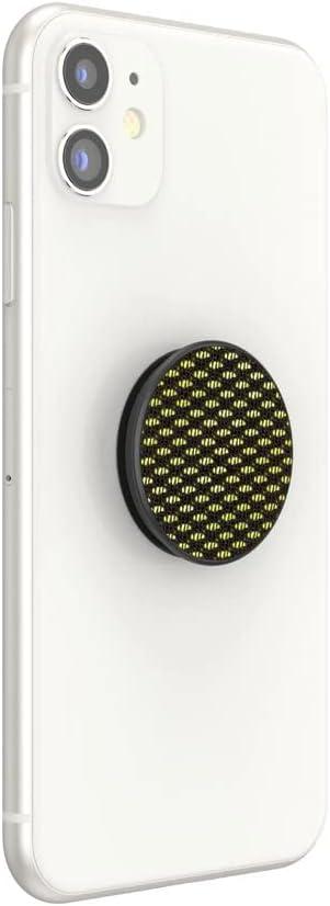 imagePopSockets Phone Grip for MagSafe with Kickstand Magnetic Stand Swappable Top Secure Hold for iPhone MagSafe Cases Phone amp Tablet Grip Enamel Heart of GoldMesh Neon Green